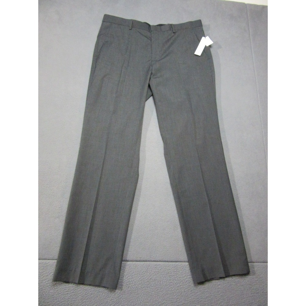 Calvin Klein Pants Men 36x32 Gray Straight Fit Pleated Career Office Dress